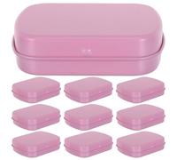 JECOMPRIS Mini Caja Metálica con Bisagra Rectangular 60X48X15Mm Color Rosa Doble Cara Caja de Hojalata Portátil con Tapa Abatible Juego de 12 Piezas para Almacenamiento de Dulces Joyas