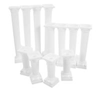 JECOMPRIS Mini Pilares Romanos 12 Piezas en Tamaños Variados para Decoración Artesanal y Paisajismo de Casas, Columnas Decorativas Resistentes