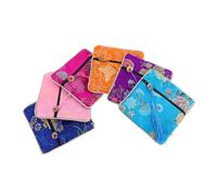 JECOMPRIS Monedero Pequeño de Estilo Chino para Mujer, de Algodón Cierre de Cremallera, Cartera Monedero de Bendición en 12 Colores Surtidos, Accesorio Versátil para Varios Estilos