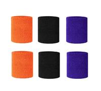JECOMPRIS Muñequeras Transpirables Deportivas 6 Piezas Unisex Alta Absorción de Sudor, Elásticas y Cómodas para Fitness, Baloncesto y Levantamiento de Pesas, Colores Color Aleatorio