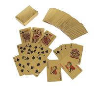 JECOMPRIS Naipes Impermeables Juego de Entretenimiento de Lámina Dorada Cartas de Póquer Dorados, Brillantes, Resistentes al Agua, para Hogar y Oficina