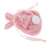 JECOMPRIS Neceser de Maquillaje Rosa Cordón, Bolsa de Almacenamiento Kawaii de Tela Resistente, Diseño Japonés de Conejito de Peluche, Compacto y Portátil para Viaje y Uso Diario