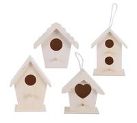 JECOMPRIS Nidos de Pájaros de Plástico Beige con Forma de Corazón, Paquete de 4 Piezas, Decoración Creativa para Jardín y Casa, Ideales para Niños y Fotografía
