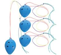 JECOMPRIS Ocarina Clásica de 6 Agujeros para Principiantes, Set de 4 Piezas Portátil en Azul, Instrumento Musical Compacto, Práctica y Actuaciones Educativas Color Aleatorio