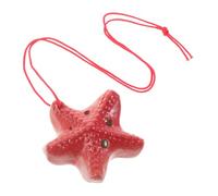 JECOMPRIS Ocarina de Cerámica en C 6 Agujeros, Instrumento de Viento Educativo en Forma de Estrella de Mar Roja, Adecuado para Principiantes y Obsequio Musical para Fiestas Playa