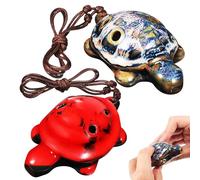 JECOMPRIS Ocarinas de Cerámica Instrumento Musical Pequeñas Forma de Tortuga 6 Agujeros Conjunto de 2 Superficie Lisa y Brillo Fino Adecuado para Principiantes