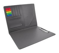 JECOMPRIS Organizador de Cartera de Negocios en Pu Plateado, Carpeta de Portafolio para Documentos de Oficina, Tablero Multifuncional para Archivo y Conferencia, 1 Pieza, Adecuado