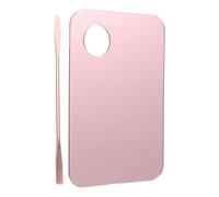 JECOMPRIS Paleta de Maquillaje Acrílica Rosa Espátula, Bandeja para Mezclar Pigmentos y Base Líquida, Herramienta Compacta Reutilizable para Salón de Belleza y Arte de Uñas