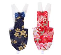 JECOMPRIS Pañales para Pájaros Diseño de Flores, Reutilizables Algodón, 2 Piezas en Negro y Rojo, Ideales para Cacatúas y Periquitos como Accesorio Práctico