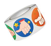 JECOMPRIS Pegatinas para Recompensar y Motivar y Niñas, Rollo 500 Pegatinas Redondas de Pulgar Hacia Arriba, Tamaño Pequeño, para Fomentar Logros en Aula y Jardín de Infancia