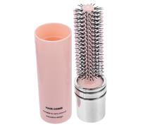 JECOMPRIS Peine Giratorio Cabello Retráctil Portátil, Cepillo para Rizar Cabello Femenino, Tamaño Compacto para Viaje, Masajeador Suave para Cuero Cabelludo, Color Rosa
