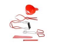 JECOMPRIS Pinzas para Tarros de Conservas Elevador Profesional para Mermeladas Kit de Accesorios para Cocina Diseño Resistente y Práctico Color Rojo para Baño María y Elaboración de