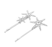 JECOMPRIS Pinzas Pelo Forma de Estrella y Gemas de Imitación, Set 2 Piezas, Aleación Plateada Antioxidante, Accesorios para Mujer en Fiestas, Bodas y Uso Diario
