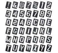 JECOMPRIS Plantillas de Pintura DIY 42 Piezas en Plástico Negro, Plantillas de Letras, Números y Símbolos para Manualidades, Scrapbooking y Proyectos Escolares, Reutilizables y Prácticas