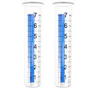 JECOMPRIS Pluviómetro Transparente de Plástico 2 Piezas con Escala Fácil de Leer para Jardines y Patios, Herramienta Profesional de Medición de Lluvia Exterior Reutilizable