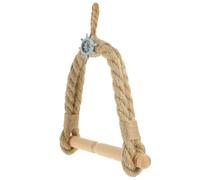 JECOMPRIS Portarrollos de Papel Higiénico de Cuerda Vintage Colgante Estilo Mediterráneo Soporte para Rollo de Papel Estructura de Madera y Ratán Estante Rústico para Baño sin Taladro