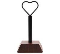 JECOMPRIS Portatarjetas de madera - Soporte para números de mesa - Clip de corazón de metal para bodas, restaurantes, cumpleaños, fotos, letreros de comida y notas de recordatorio