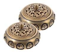 JECOMPRIS Quemador de Incienso de Latón Puro 2 Pcs, Incensario Pequeño de Escritorio Diseño de 12 Signos del Zodíaco, Porta Conos Decorativo para Yoga, Meditación y Dormitorio