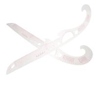 JECOMPRIS Regla de Costura Curva Francesa 2 Piezas de Plástico Ligera para Patronaje y Dibujo de Ropa, Herramienta Métrica Multiángulos Profesional para Costura y Patchwork