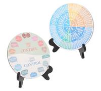 JECOMPRIS Rueda de Emociones Decorativa con Soporte, 2 Piezas para Escritorio y Oficina, Adorno Colorido de Sensación Psicológica, Decoración de Sentimientos para Ambiente Familiar