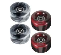 JECOMPRIS Ruedas de Repuesto para Patines 4 Piezas Doble PU y Rodamientos para Uso en Exteriores Colores Rojo y Negro Color Aleatorio