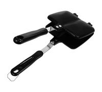 JECOMPRIS Sartén de Doble Cara Sartén para Sándwiches de Aluminio Negro Antiadherente para Horno y Llama Abierta, para Cocina y Hogar