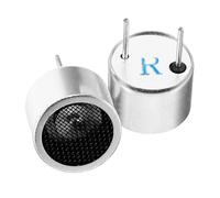 JECOMPRIS Sensor Ultrasónico de 16mm Transductor de 40 Khz, Par de Sondas Transmisor y Receptor Integrados para Equipos de Automatización, Material Hierro Color Plata