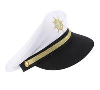 JECOMPRIS Sombrero de Capitán Náutico en Color Claro para Cosplay y Disfraces, Accesorio Unisex para Fiestas y Eventos Temáticos, Diseño Clásico de Tela Resistente para Hombre y Mujer