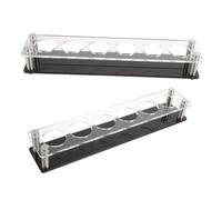 JECOMPRIS Soporte Acrílico para 6 Vasos Pequeños 2 Unidades Organizador Transparente para Barra Fiestas Karaoke y Reuniones Bandeja Resistente y Fácil de Limpiar