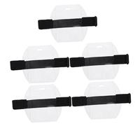 JECOMPRIS Soporte De Brazo Para Identificación Fundas Protectoras Transparentes Para Tarjetas De Identificación Resistentes Y Prácticas Para Aeropuertos Con Banda De 2 Piezas X 5