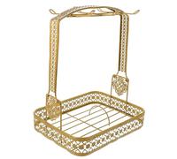 JECOMPRIS Soporte de Tazas de Café Metálico para 6 Unidades, Organizador Cuadrado para Encimera, Exhibidor y Porta Platillos Base Estable, Adecuado para Cocina, Restaurante y Hogar