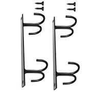 JECOMPRIS Soporte para Tazas de Café 4 Ganchos, Color Negro, 2 Piezas, Colgador Debajo del Gabinete para Cocina, Organizador Práctico para Hogar y Cafeterías