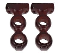 JECOMPRIS Soportes para Barras de Cortinas de Madera Doble 28-35 Mm Soporte de Barra Romana para Cortina en Color Rojo Marrón Base Fija para Montaje en Pared o Techo Adecuado