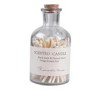 JECOMPRIS Tarro de Cerillas de Madera y Vidrio para Salón Encendido Fácil y Luz de Vela, Botella Ornamental Adecuado para Regalos y Ambientación en Estanterías Flotantes