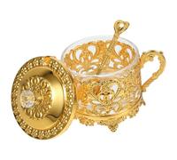 JECOMPRIS Tarro de Condimentos de Aleación de Zinc con Diseño Clásico Grabado Recipiente para Especias con Tapa Organizador de Cocina para Azúcar y Sal Almacenamiento Seguro y Elegante