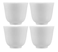 JECOMPRIS Taza de Porcelana de Color Claro 4 Piezas, Mini Tazas de Té de Cerámica Tradicional para Té de Kung Fu, Esmalte Tipo Jade y Diseño Chino Clásico para Ceremonia y Degustación