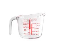 JECOMPRIS Taza Medidora de Vidrio Templado 0.25l Escala Clara, Vaso Resistente al Calor para Cocina y Repostería, Copa Transparente Práctica para Medición Precisa en Hogar y Panadería