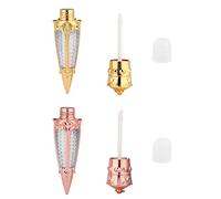 JECOMPRIS Tubos Vacíos Diseño en Forma de Rábano de Abs Plástico Dorado para Brillo Labial 2 Piezas por Bolsa para y Almacenamiento de Líquido Labial