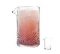 JECOMPRIS Vaso Mezclador de Cóctel de Vidrio Grueso 700 Ml Diseño Grabado Cristal Jarra Agitadora para Bar Adecuado para Preparar Bebidas y Cócteles en Casa o Profesional