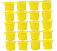 JECOMPRIS Vasos de Pigmento Amarillo para Tatuar 100 Unidades Tamaño Grande Contenedores de Tinta Plástico Uso Profesional Salón Belleza