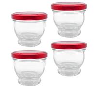JECOMPRIS Vasos de Vidrio Transparentes para Yogur y Pudín, Resistentes al Calor, sin Plomo, 100 Ml, Pack de 4 Unidades, Taza Creativa para Postres y Bebidas en Cocina y Restaurante