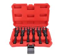 Jectse 12 14 16 17 18 19 Mm de 3/8 Pulgadas de Tracción Larga Cabeza Flexible con Llave de Cuenca con Llave de Tornillo de Tuerca, para Líneas Hidráulicas de Freno de, para Espacios