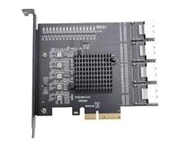 Jectse Adaptador PCIE a SFF 8087, Tarjeta de Expansión MINI SAS de 4 Puertos con Soporte Serial ATA 3.0 de 16 Puertos, para 10 11 2003 y