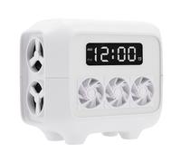 Jectse Altavoz de Carga Inalámbrica de 15W, Sonido Estéreo HiFi, Altavoz Portátil con Luz Colorida, Despertador para Dormitorio, 5.0, Entrada Auxiliar y Carga de Tipo C (White)