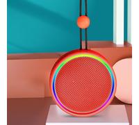 Jectse Altavoz de Ducha Bluetooth, Altavoz Inalámbrico Magnético Portátil con 5 Modos de Luz RGB, Exterior Impermeable IPX6 con Ventosa y Cordón, Tiempo de Reproducción (Rojo)