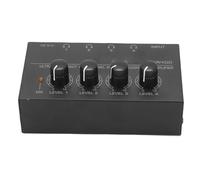 Jectse Amplificador de Auriculares de 4 Canales, Amplificador de Sonido Estéreo para Metal con Control de Volumen Independiente para Cada Canal, con Adaptador de Corriente de 12 V CC (Enchufe de la