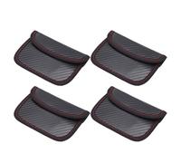 Jectse Bolsa Faraday de Fibra de Carbono para Llaves de Coche, Paquete de 4 Bolsas de Bloqueo de Señal de Llave de Coche, Bolsa Bloqueadora RFID para Seguridad del, 21 * 11cm