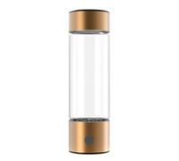 Jectse Botella Ionizadora de Agua de Hidrógeno Recargable por USB, Vidrio de Borosilicato de Primera Calidad, Salida de Hidrógeno de 1400PPB para Entusiastas del Ejercicio (GOLD)