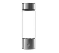 Jectse Botella Ionizadora de Agua de Hidrógeno Recargable por USB, Vidrio de Borosilicato de Primera Calidad, Salida de Hidrógeno de 1400PPB para Entusiastas del Ejercicio (SILVER)