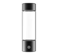 Jectse Botella Ionizadora de Agua de Hidrógeno Recargable por USB, Vidrio de Borosilicato de Primera Calidad, Salida de Hidrógeno de 1400PPB para Entusiastas del Ejercicio (BLACK)
